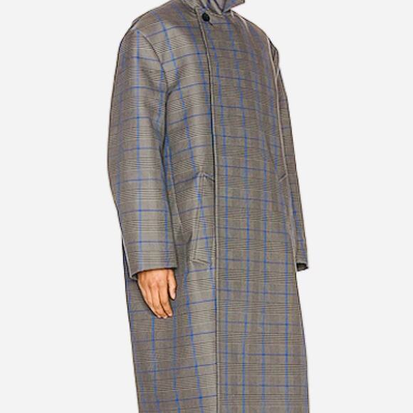 BALENCIAGA: Men's Plaid Oversized Cotton Flap Coat - 46 - Picture 5 of 12